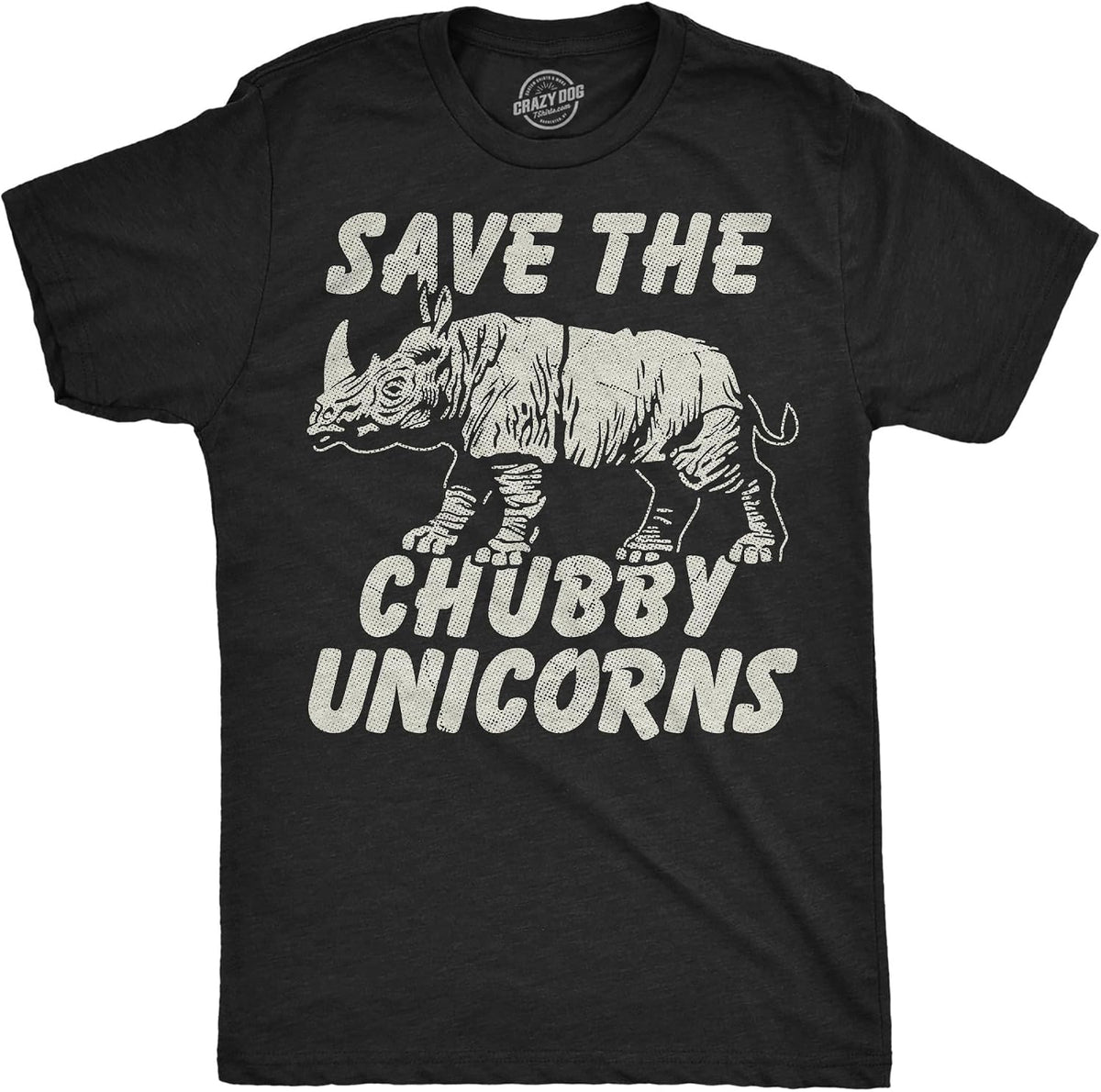 Save The Chubby Unicorns Rhino Graphic Funny Cool Mens T Shirts