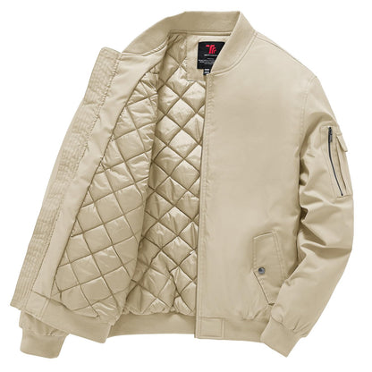 Gopune Men's Bomber Jacket Fall Winter Warm Windbreaker Casual Padded Coats