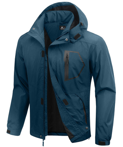 SWISSWELL Mens lined Rain Jacket Waterproof Windbreaker Breathable Raincoat