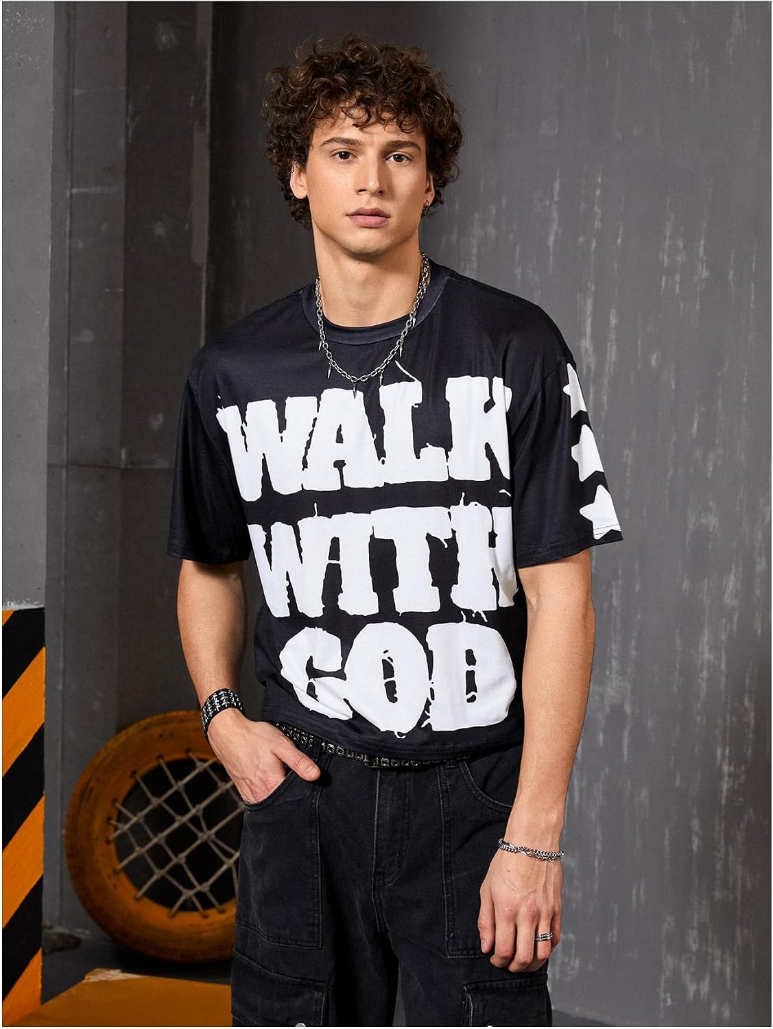 SOLY HUX Men's Graphic Tees Letter Print Short Sleeve Crewneck T Shirt