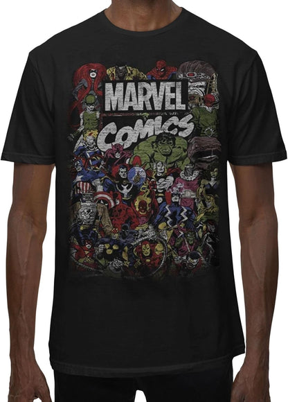 Marvel Avengers Crew Comics Logo Adult Mens Graphic T-Shirt