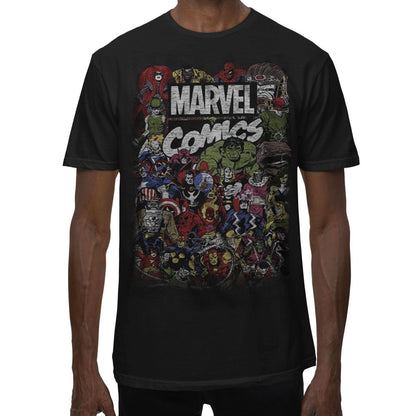 Marvel Avengers Crew Comics Logo Adult Mens Graphic T-Shirt