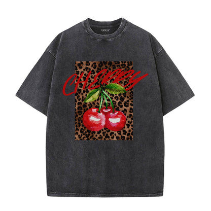 UOUA Men's Graphic Tees Washed Oversized Short Sleeve T-Shirts