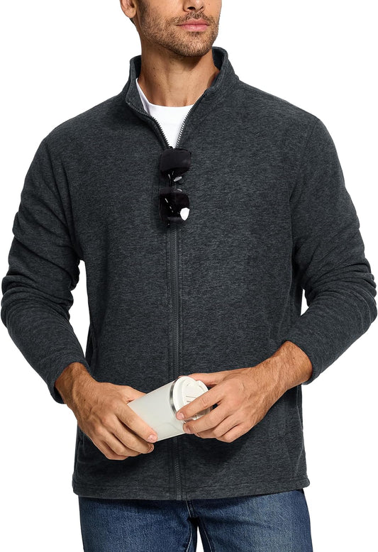 TACVASEN Men's Fleece Jackets Full Zip Casual Winter Warm Coat with Pockets
