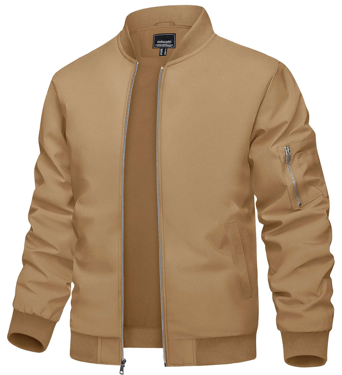 TACVASEN Men's Bomber Jacket Lightweight Casual Spring Fall Windbreaker Zip Up Coat with Pocket