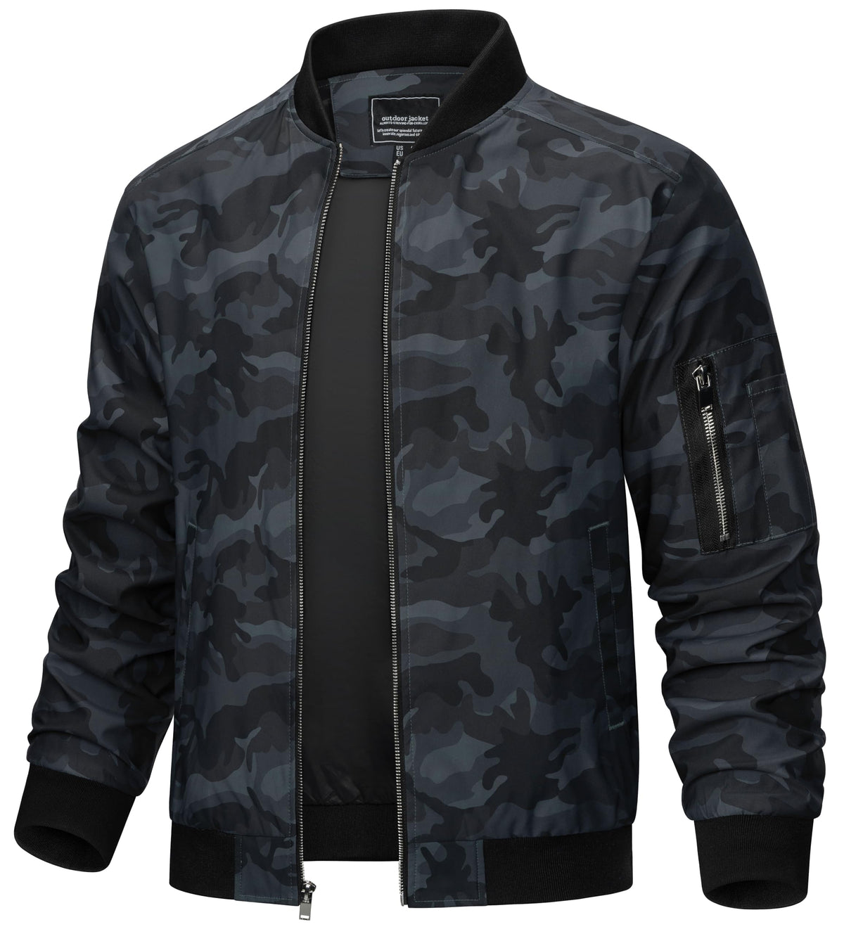TACVASEN Men's Bomber Jacket Lightweight Casual Spring Fall Windbreaker Zip Up Coat with Pocket