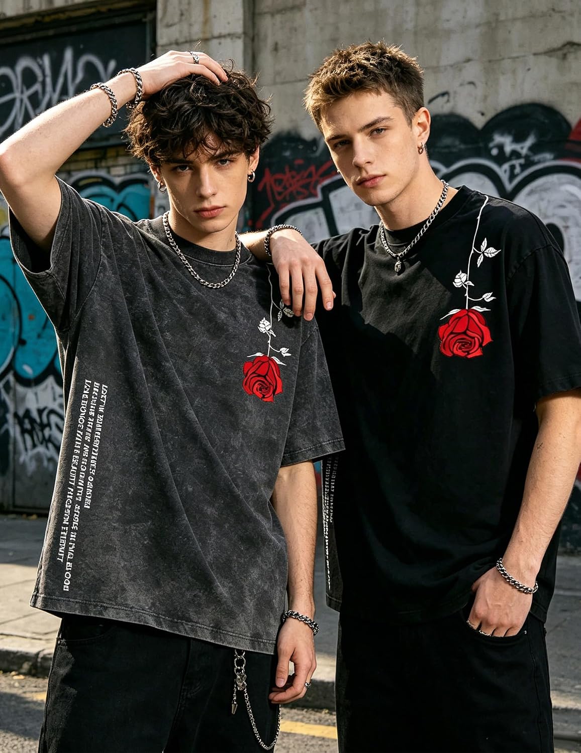 Mens Graphic Tees Oversized Creative Graffiti Short Sleeve Shirts Summer Casual Rapper Streetwear Y2k Tops Tshirt