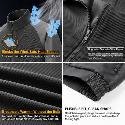 Fall Jacket for Men Lightweight Bomber Jacket Casual with Full-Zip