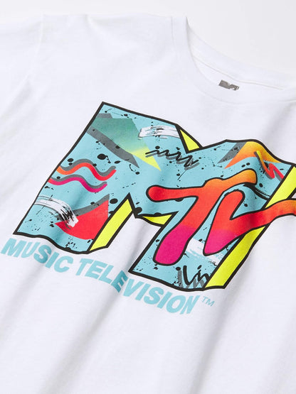 MTV Men’s Retro Logo T-Shirt - Officially Licensed Short Sleeve Graphic Tee, Adult Unisex Fit