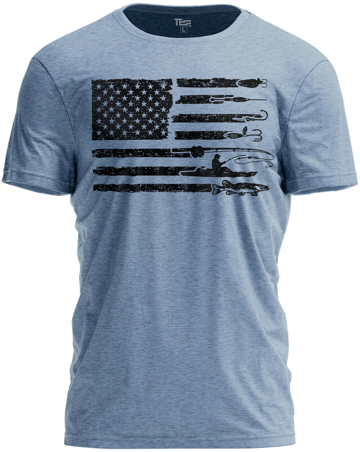 USA Flag Fishing and Hunting Shirt – Patriotic Fisher Hunter Graphic T-Shirt