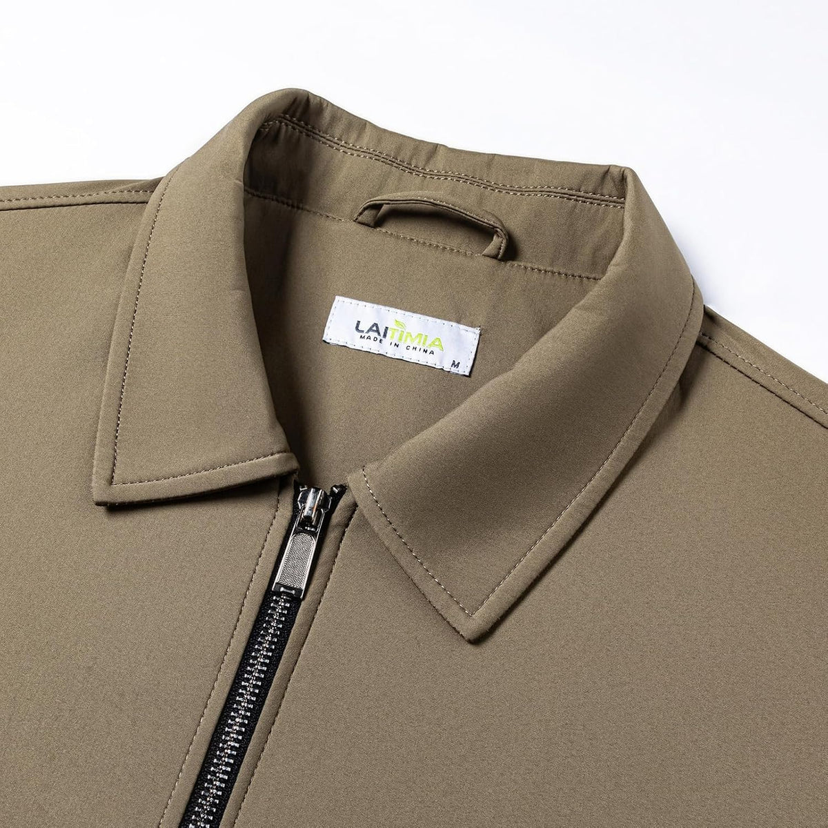 Men's Lightweight Casual Windbreaker Laydown Collar Zipper Pocket Coat Fall Spring Golf Work Dress Business