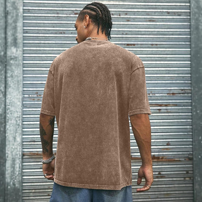 Mens Graphic Tees Oversized Streetwear Grunge Shirts Vintage Baggy Shirt Y2k Harajuku Letter Print Acid Wash Tshirt