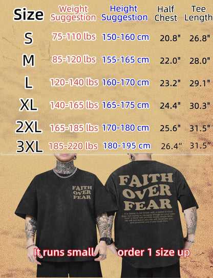 2 Packs Christian T Shirts for Men Oversized Tee Graphic Apparel Acid Washed Baggy Gym Top