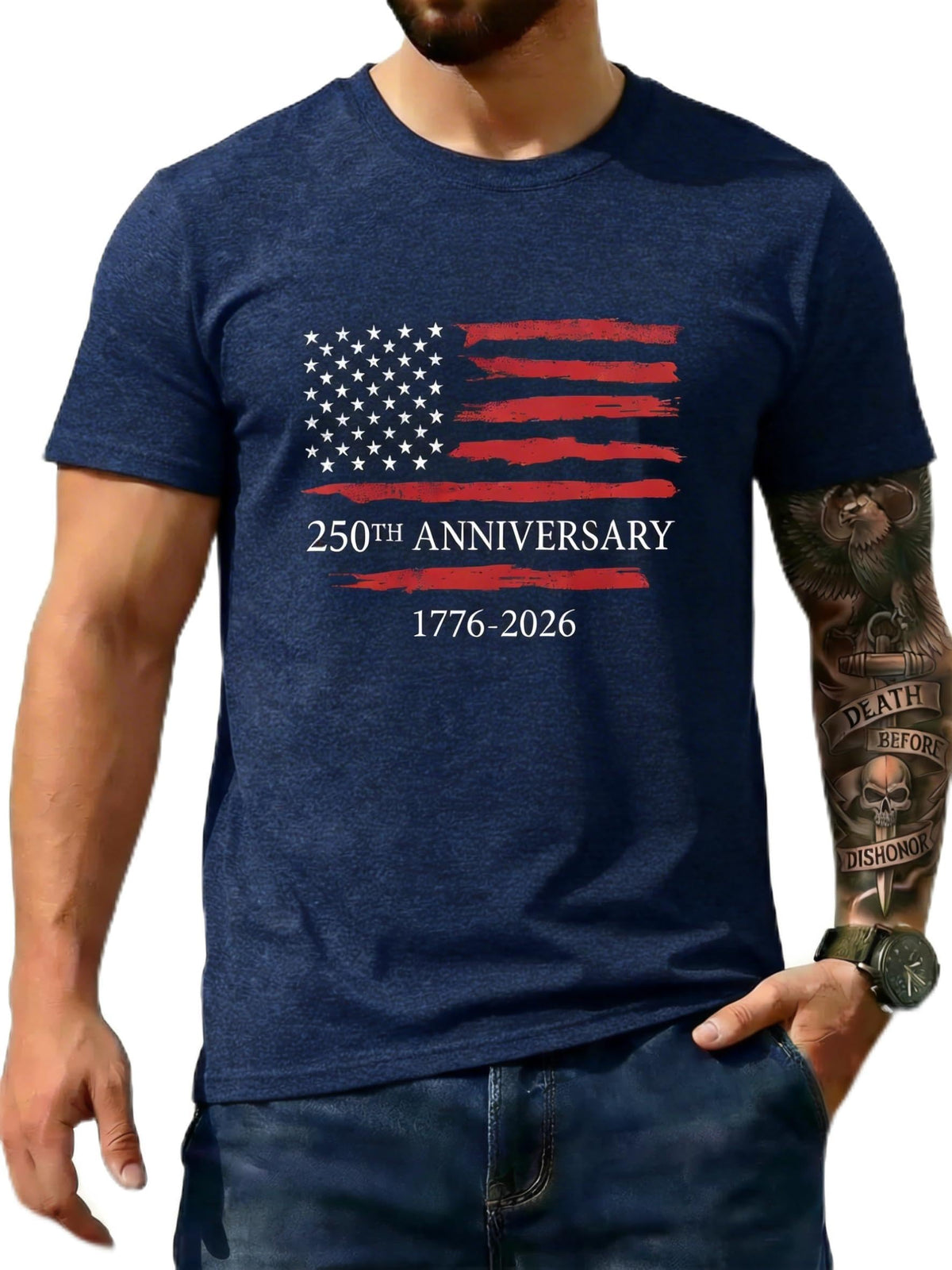 Men's USA Flag T-Shirt, Patriotic Freedom Graphic Tee, us Independence Day tee