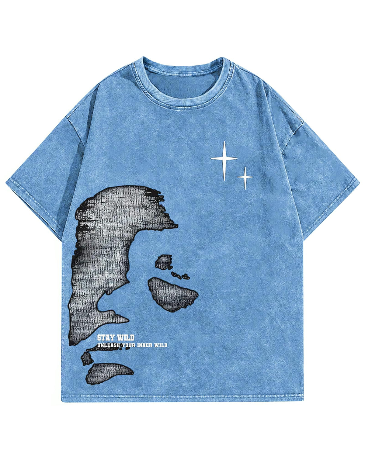 Graphic Tees Men Acid Wash Cotton T-Shirt Y2k Vintage Streetwear