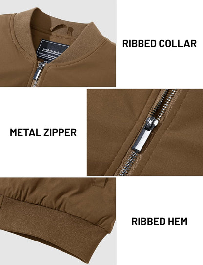 TACVASEN Men's Bomber Jacket Thermal Quilted Winter Coat for Daily Wear