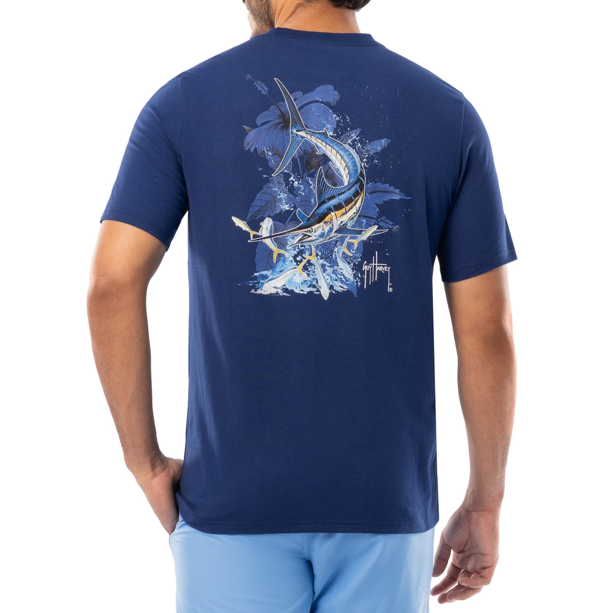 Guy Harvey Men’s Short Sleeve OG Cotton Graphic Pocket T-Shirt