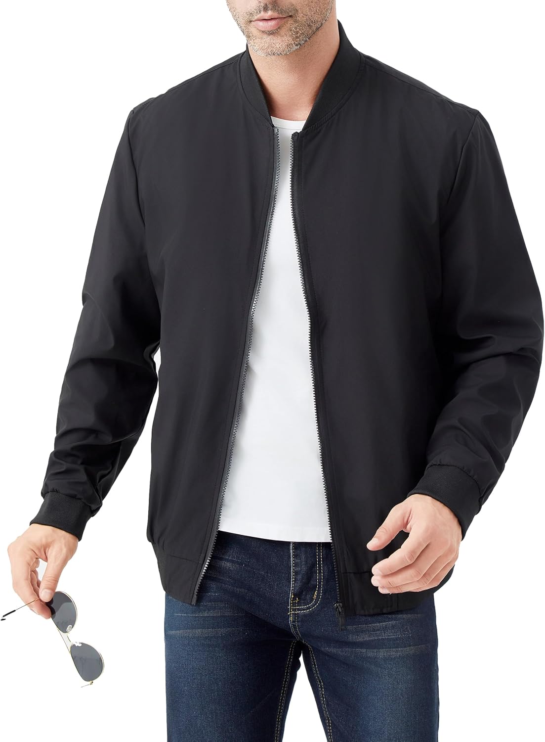 Men's Lightweight Bomber Jacket Zip Up Windbreaker