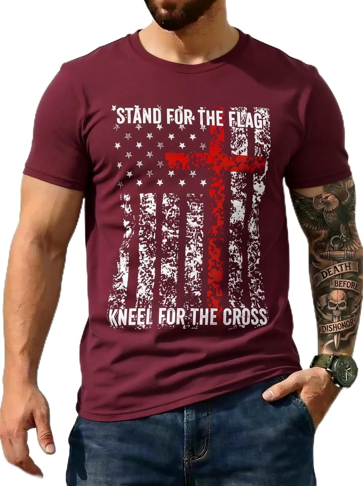 Men's USA Flag T-Shirt, Patriotic Freedom Graphic Tee, us Independence Day tee