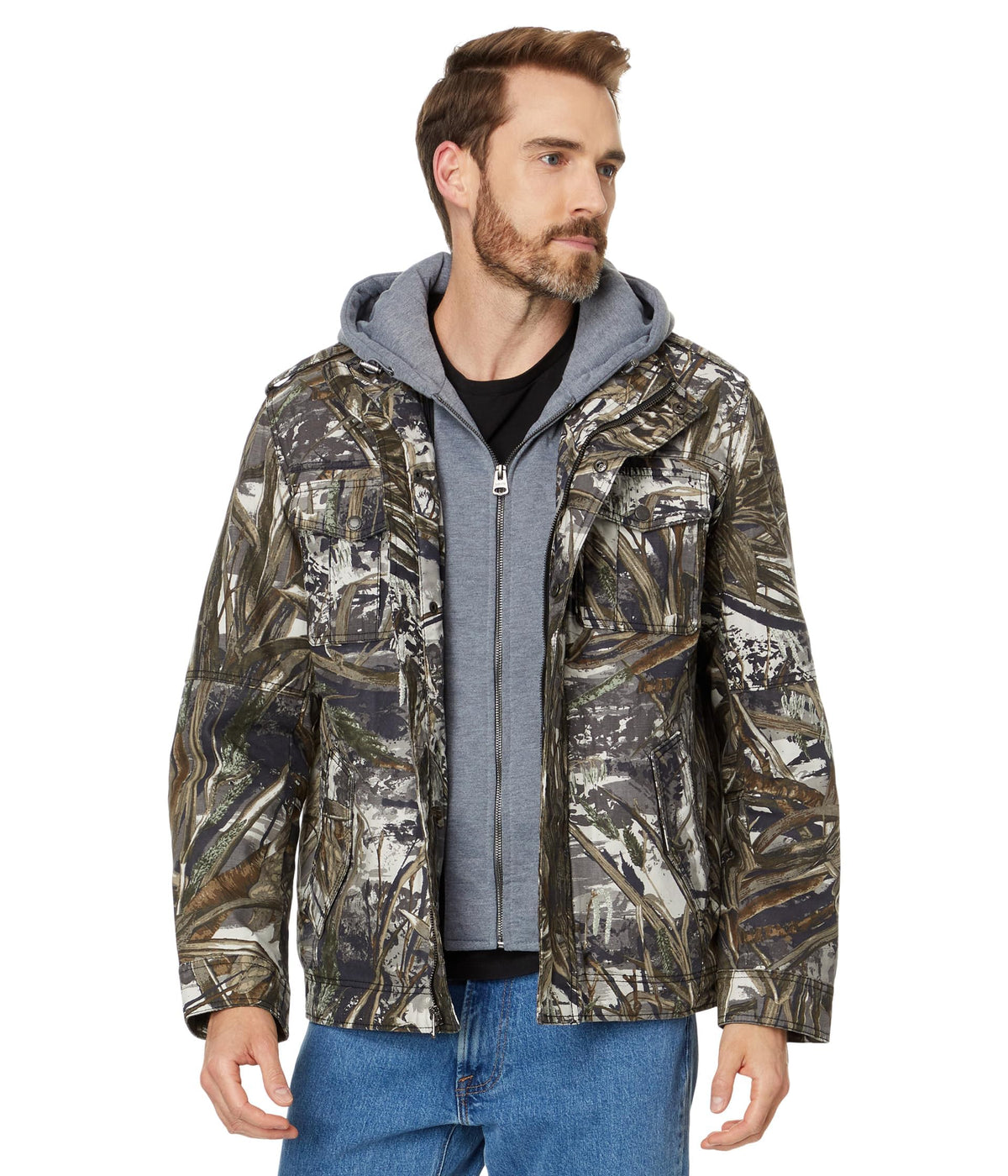 Levi's Men's Washed Cotton Hooded Military Jacket (Regular & Big & Tall Sizes)