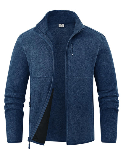 TBMPOY Men's Lightweight Fleece Jacket Full Zip Winter Casual Hiking Coat