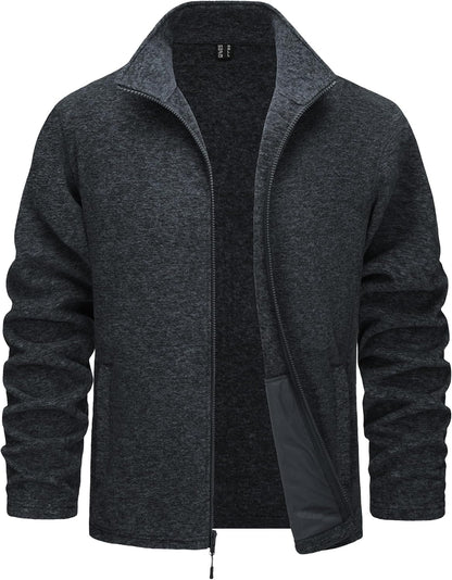TACVASEN Men's Fleece Jackets Full Zip Casual Winter Warm Coat with Pockets