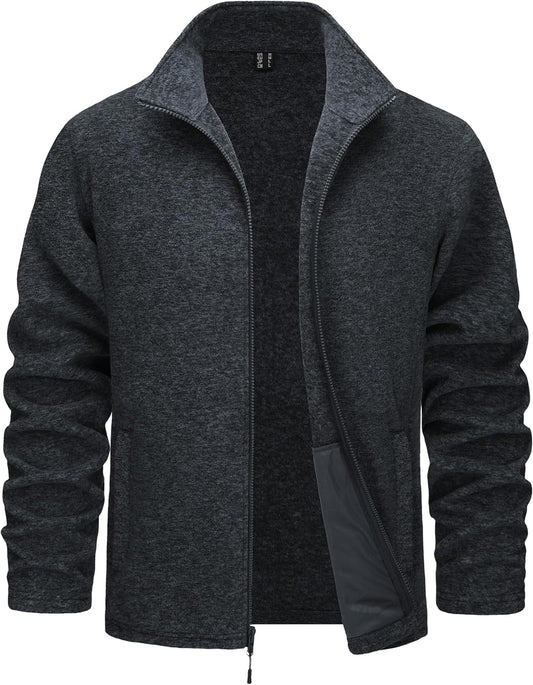 TACVASEN Men's Fleece Jackets Full Zip Casual Winter Warm Coat with Pockets