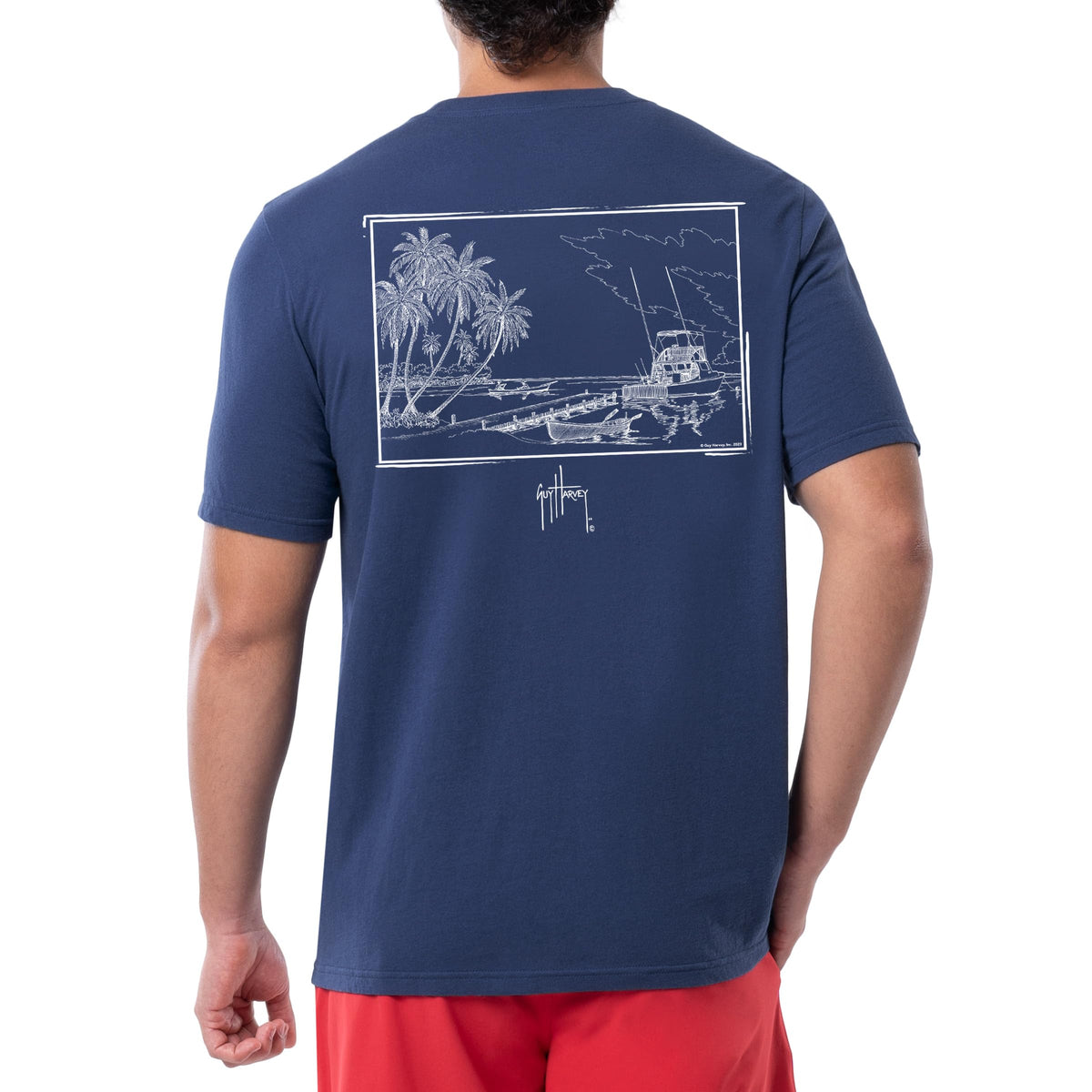Guy Harvey Men’s Short Sleeve OG Cotton Graphic Pocket T-Shirt