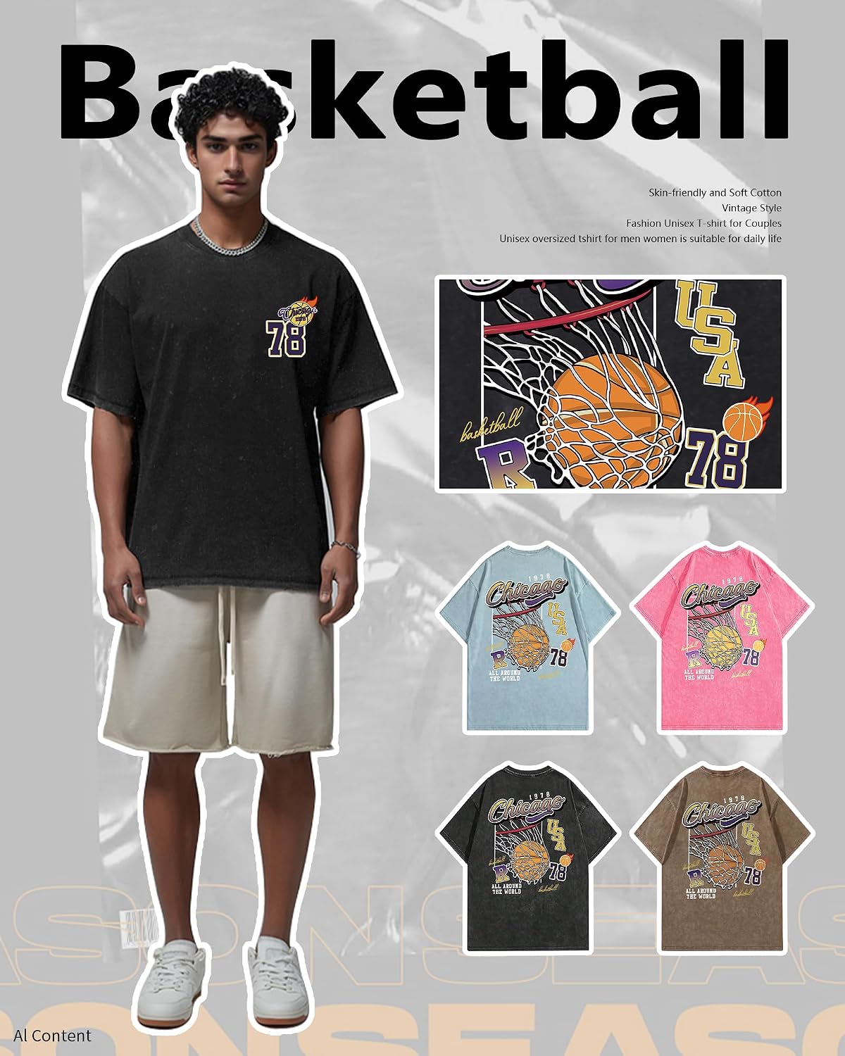 AugYew Mens Graphic Tee Soft Cotton Loose Short Sleeve Clothes