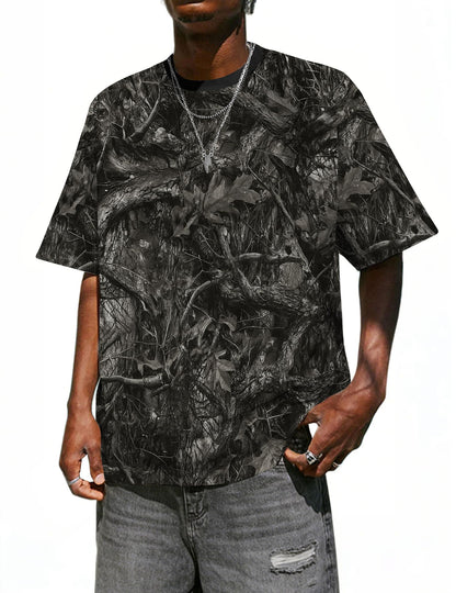 UOUA Men's Graphic Tees Oversized Short Sleeve T-Shirt