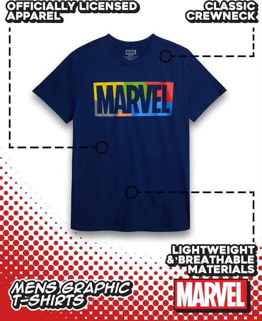 Marvel Mens Graphic Tees Short Sleeve Crewneck Cotton T-Shirts