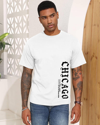 Aiyino Men's Chicago Graphic Tee – Gothic City 100% Cotton Casual Top