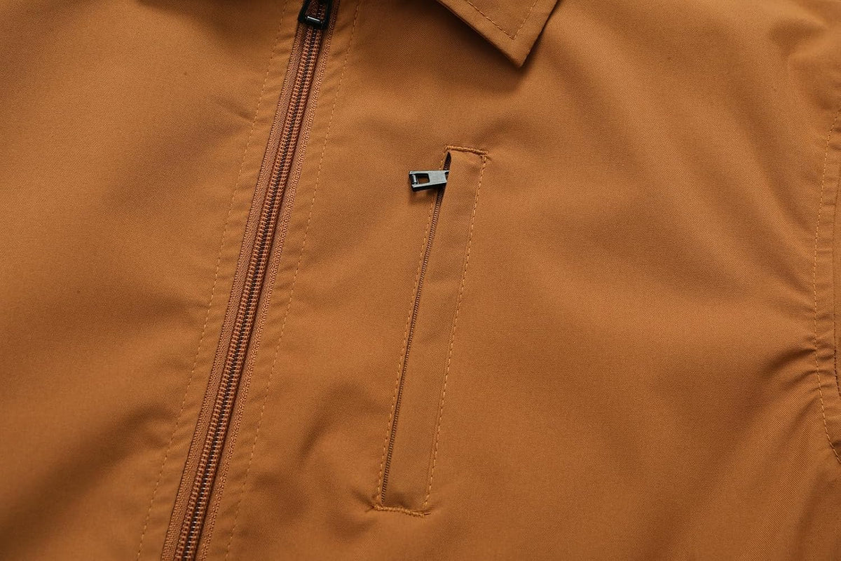 Men's Lightweight Jackets Full Zip Up Windbreaker Stylish Golf Coat Business Work Casual Dress