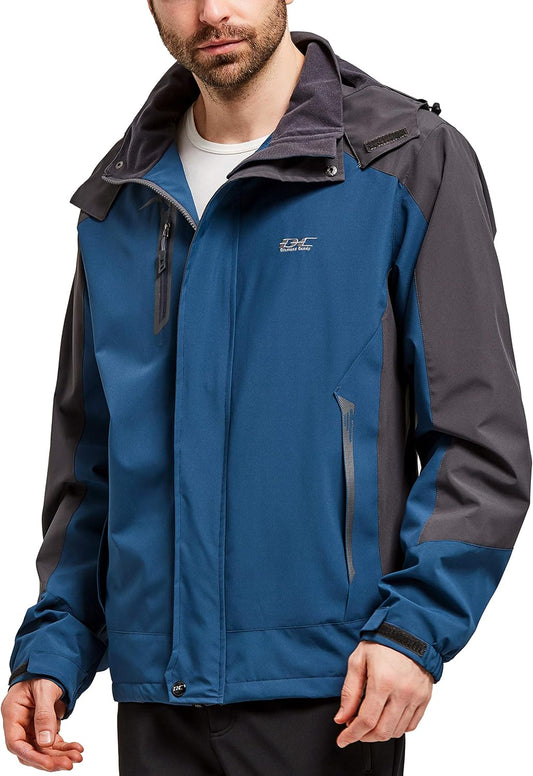 Diamond Candy Men's Hooded Rain Jacket Lightweight Waterproof Outdoor Coat