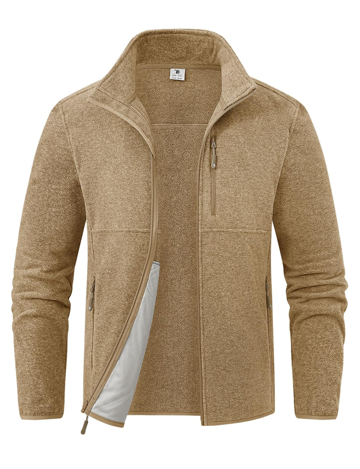 TBMPOY Men's Lightweight Fleece Jacket Full Zip Winter Casual Hiking Coat