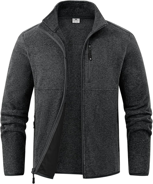 TBMPOY Men's Lightweight Fleece Jacket Full Zip Winter Casual Hiking Coat