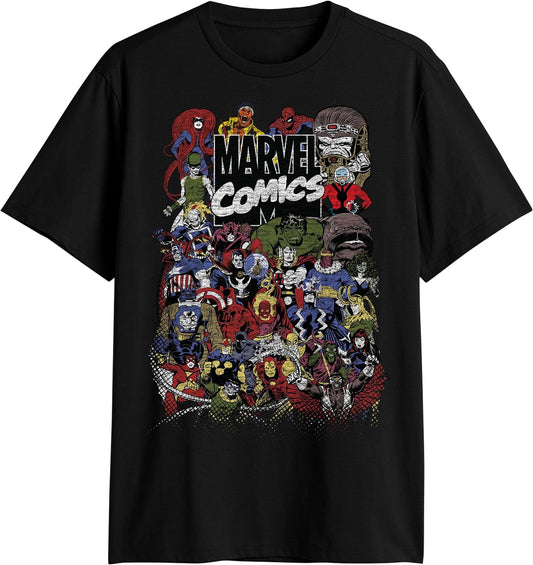 Marvel Avengers Crew Comics Logo Adult Mens Graphic T-Shirt