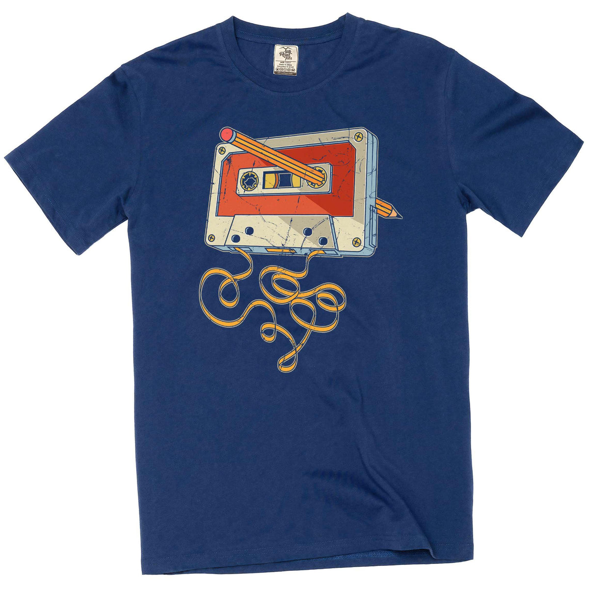 Men's Funny Cassette and Pencil T-Shirt 80s 90s Born millennials tee Shirt