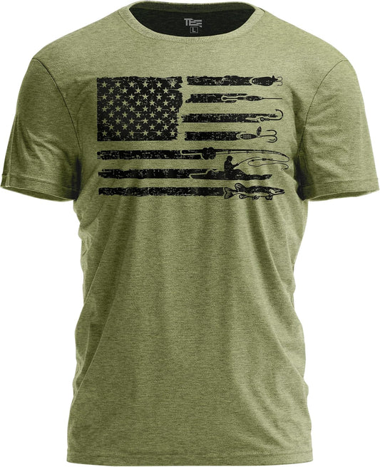 USA Flag Fishing and Hunting Shirt – Patriotic Fisher Hunter Graphic T-Shirt
