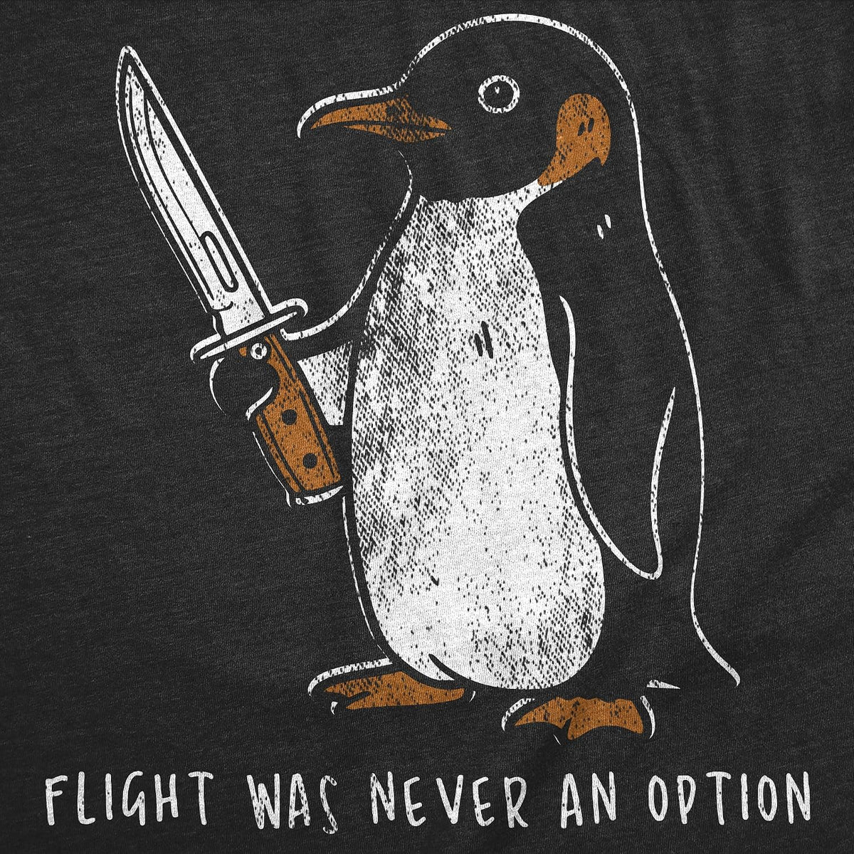 Mens Funny T Shirts FLT was Never an Option Penguin Tee
