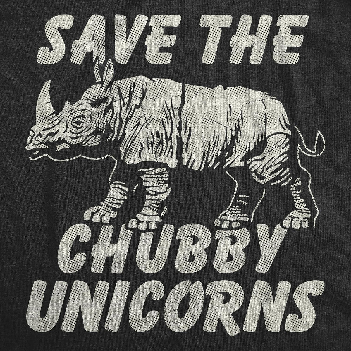 Save The Chubby Unicorns Rhino Graphic Funny Cool Mens T Shirts