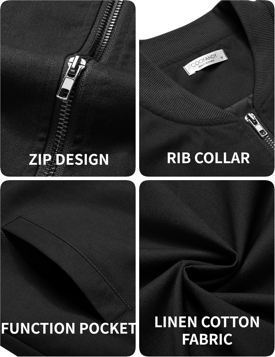 COOFANDY Mens Light Cotton Bomber Jacket Flight Casual Softshell Varisty