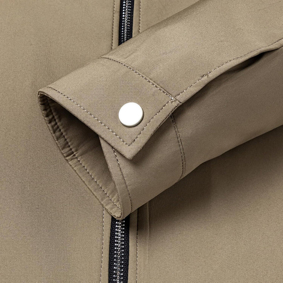 Men's Lightweight Casual Windbreaker Laydown Collar Zipper Pocket Coat Fall Spring Golf Work Dress Business