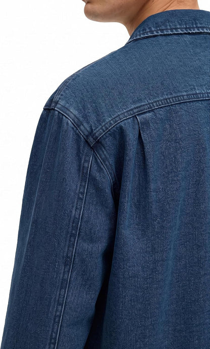 JEMLDL Men’s Jean Jacket Relaxed Fit Denim Utility Jacket