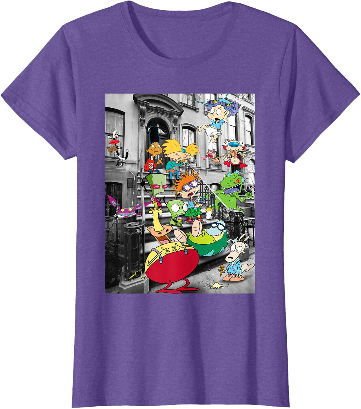 Nickelodeon Classic Nicktoons Hanging On Stoop T-Shirt