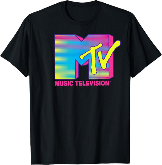 MTV Logo Fluorescent Colors Retro Design T-Shirt