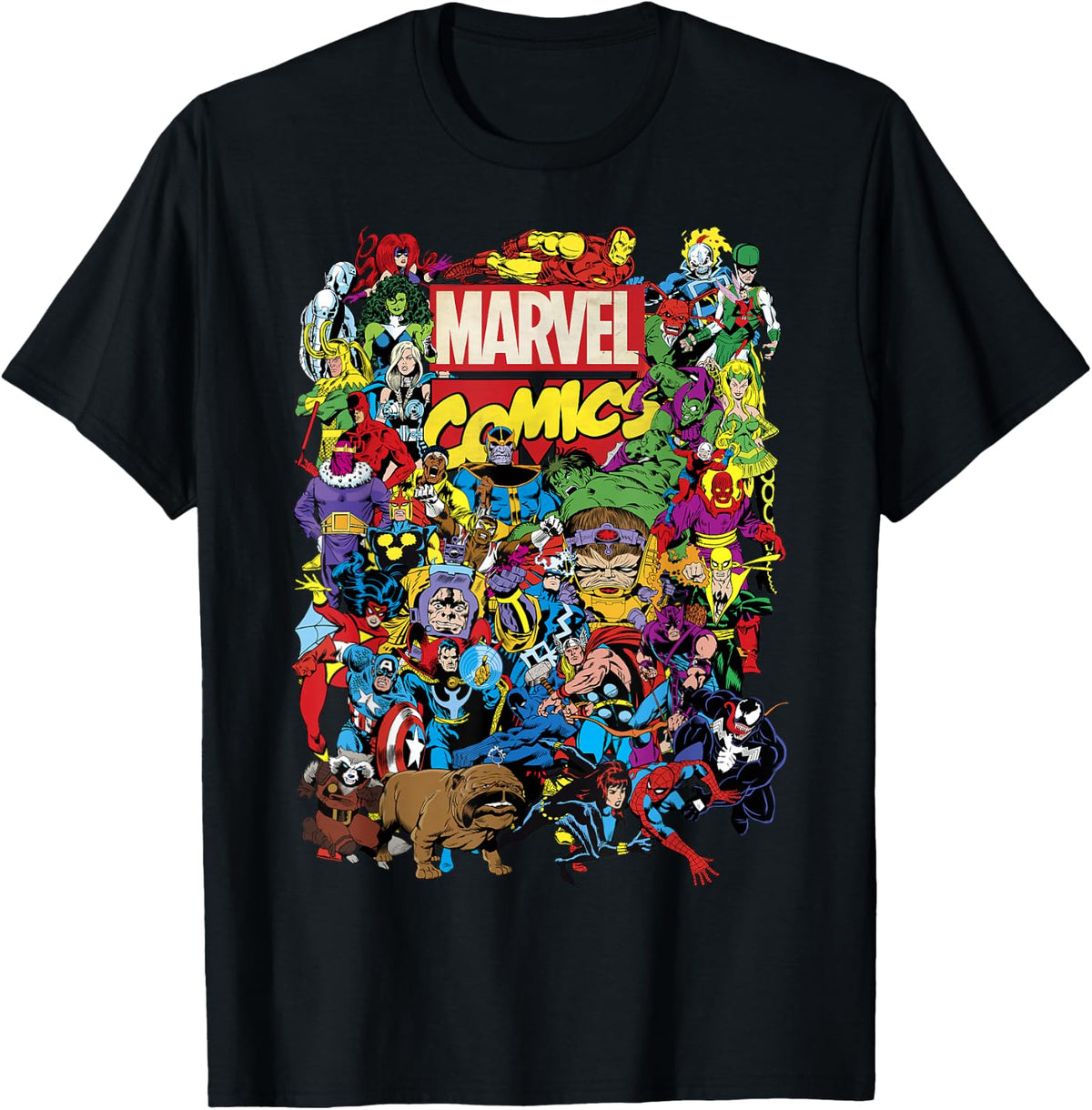 Marvel Comics Retro Classic Avengers Heroes Group Shot T-Shirt