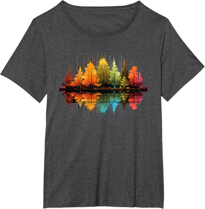 Nature Reflection Forest Trees Outdoor Wildlife T-Shirt